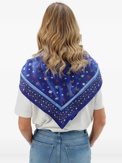 Eshvi Printed Silk Scarf In Multi