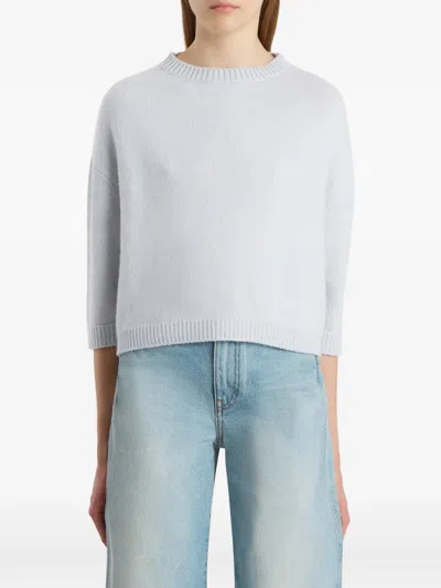 Khaite Margaux Cashmere Crewneck Sweater In White