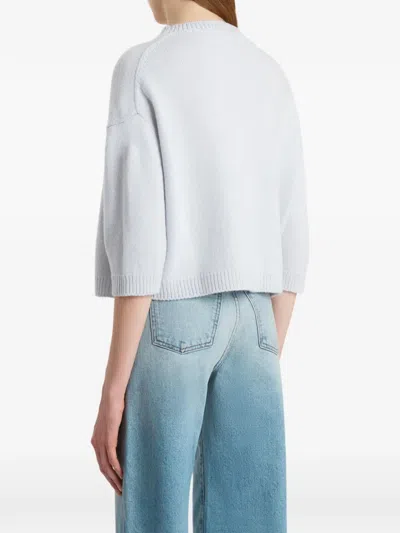 Khaite Margaux Cashmere Crewneck Sweater In White
