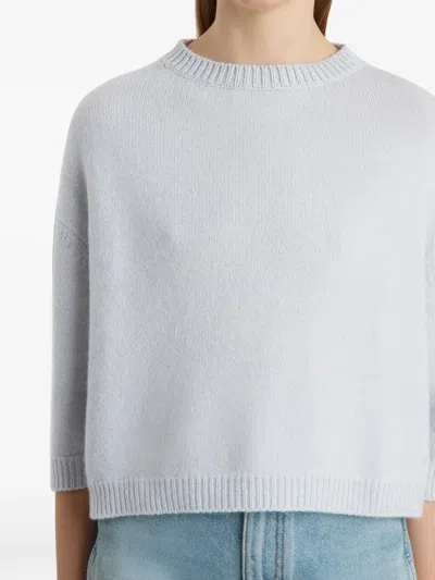 Khaite Margaux Cashmere Crewneck Sweater In White
