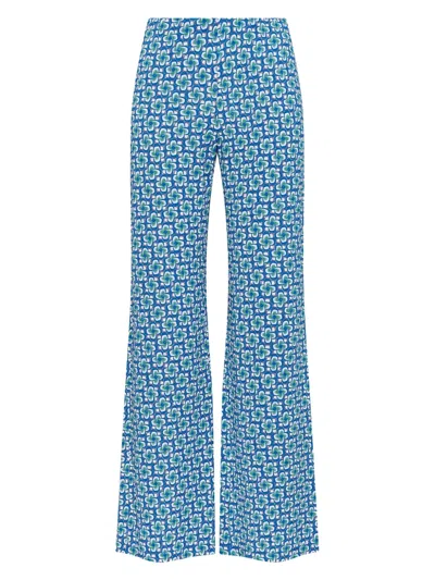 Maliparmi Flared Patterned Trousers In Blue