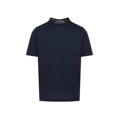 Canali Basic Crewneck T-shirt In Blue
