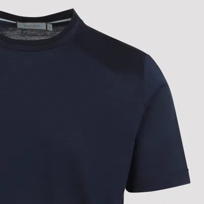 Canali Basic Crewneck T-shirt In Blue
