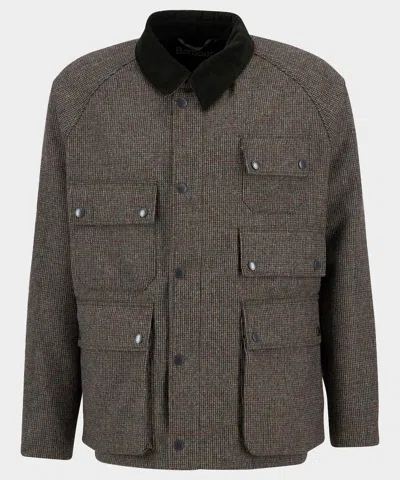 Barbour Editor Wool Jacket In Olive In Gray