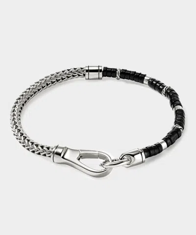 John Hardy Sterling Silver Heishi Chain Bracelet In Silver In Black