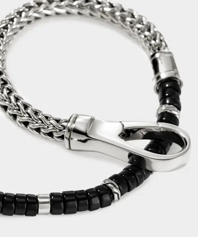 John Hardy Sterling Silver Heishi Chain Bracelet In Silver In Black