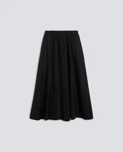 Aspesi Pleated A-line Mid-length Skirt In Black