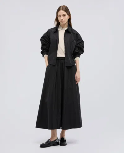 Aspesi Pleated A-line Mid-length Skirt In Black