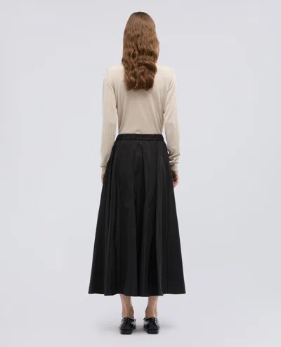 Aspesi Pleated A-line Mid-length Skirt In Black