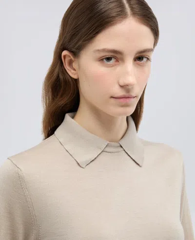 Aspesi Wool And Silk Blend Sweater In Neutral