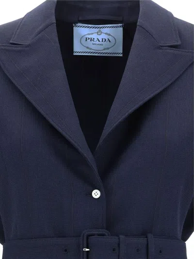 Prada Single-breasted Gilet In Blue