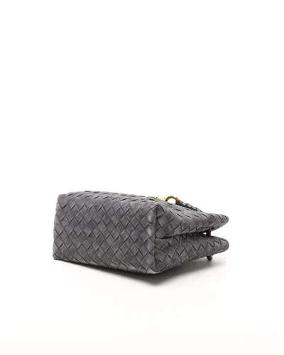 Bottega Veneta Womens Graphite-mb-graphite Andiamo Small Intrecciato Leather-suede Shoulder Bag In Gray