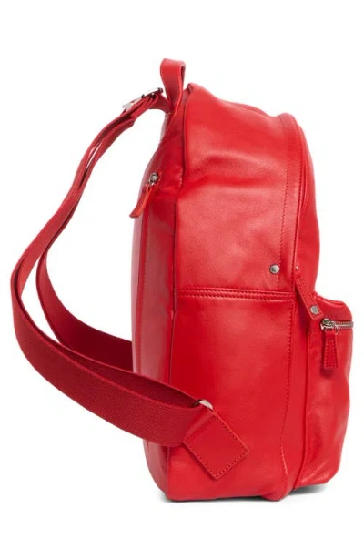Longchamp Parisis Leather Backpack In Red