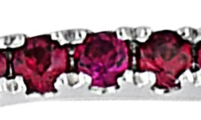 Bony Levy 18k White Gold Ruby Wave Band Stackable Ring In Orange