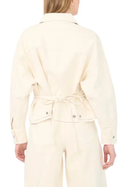 1.state Back Tie Denim Jacket In Sand
