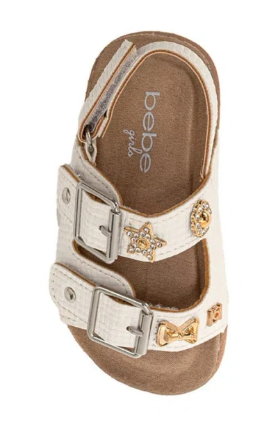 Bebe Peached Double Strap Sandal In White