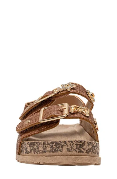 Bebe Peached Double Strap Sandal In Brown