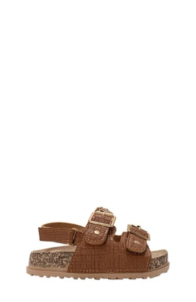 Bebe Peached Double Strap Sandal In Brown