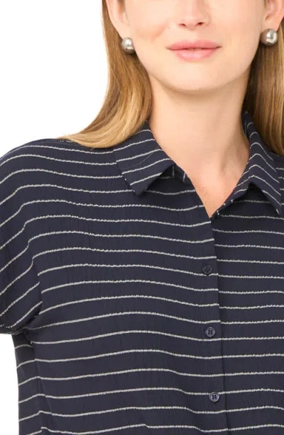 Halogen ® Printed Button-up Top In Blue