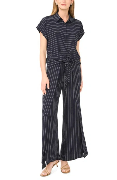 Halogen ® Printed Button-up Top In Blue