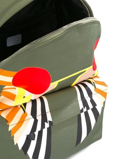 Givenchy Leather-trimmed Printed Canvas Backpack In Green | ModeSens