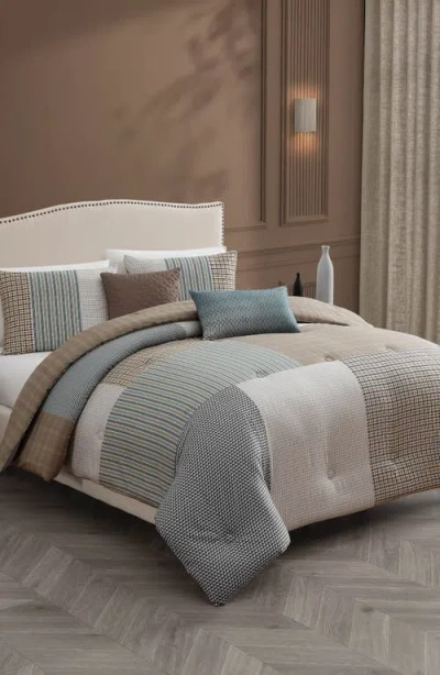 Bebejan Tranquil Patch Cotton Sateen Comforter Set In Blue