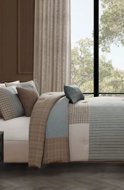 Bebejan Tranquil Patch Cotton Sateen Comforter Set In Blue
