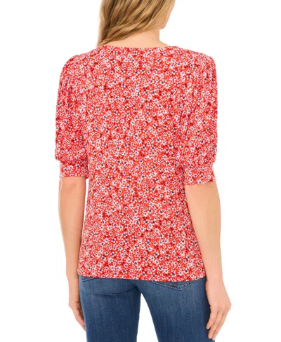 Cece Shirred Top In Red