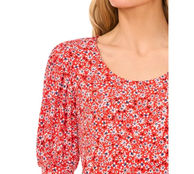 Cece Shirred Top In Red