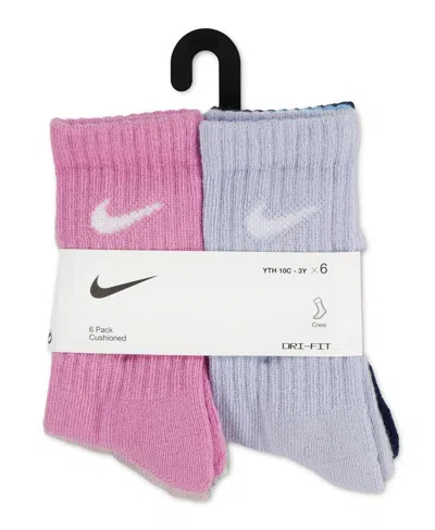 Nike Boys' 4-5 Performance Crew Socks, 6-pack In Multi