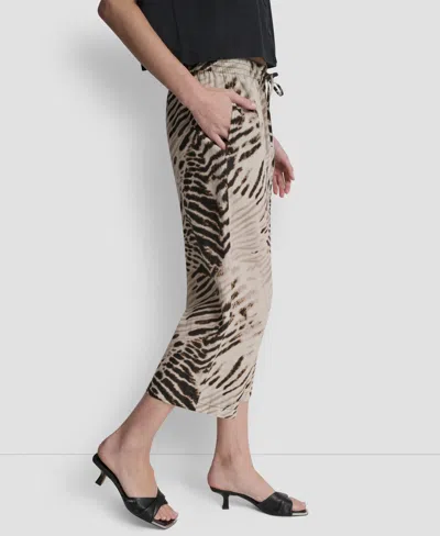 Dkny Women's Printed Pull-on Pants In Neutral