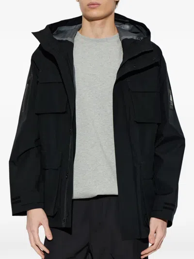 Moose Knuckles Multi-pocket Hooded Jacket In Blue