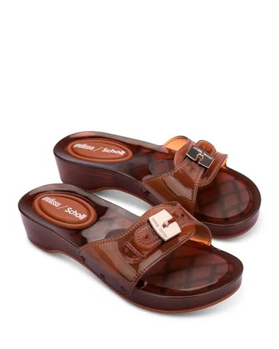 Melissa X Scholl Pescura Platform Slide Sandal In Brown