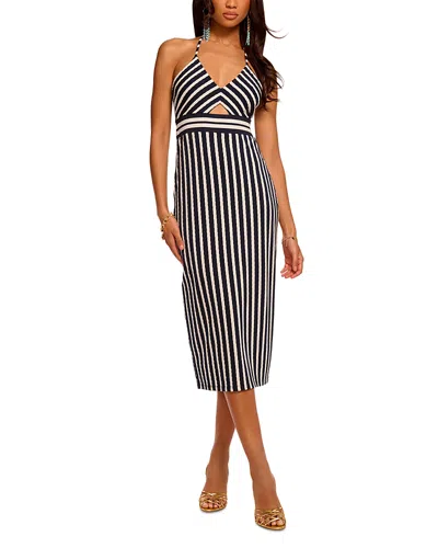 Ramy Brook Stevie Textured Stripe Midi Dress In Blue