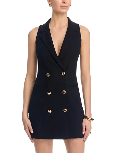 French Connection Whisper Sleeveless Double Breasted Blazer Minidress In Black