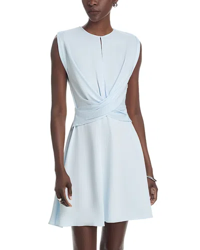 Hugo Boss Keyhole-neckline Dress With Wrap Detail In Blue