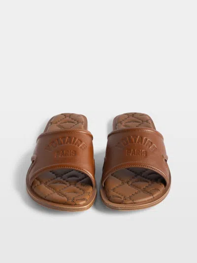 Zadig & Voltaire Beach Monogram Quilted Mule In Brown
