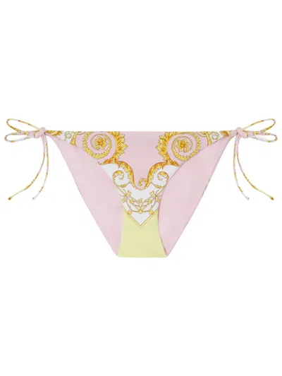 Versace Barocco Triangle Bikini Top Adjustable Straps In Multi