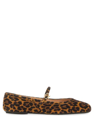 Gianvito Rossi Brown Carla Flats In Animal Print
