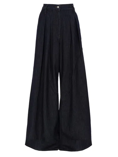 Dries Van Noten Indigo High-waisted Wide-leg Jeans With Exaggerated Length In Blue