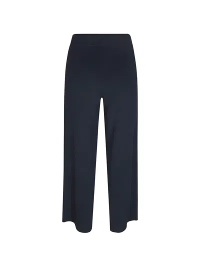 Alpha Studio Ribbed-knit Trousers In Blue
