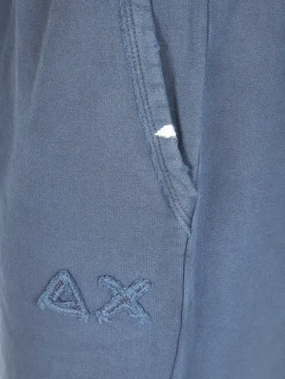 Sun 68 Distressed Drawstring Shorts In Blue