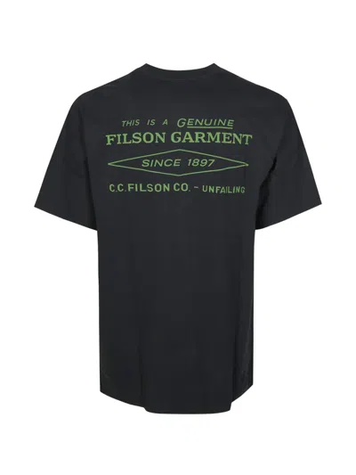 Filson Cotton T-shirt With Patch Pocket In Blue