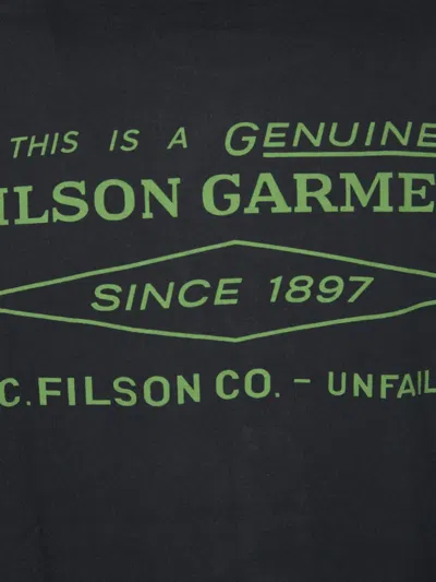 Filson Cotton T-shirt With Patch Pocket In Blue