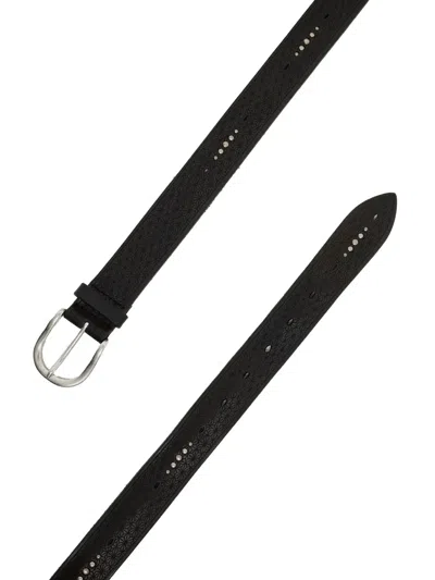 Orciani Studded Leather Belt In Black
