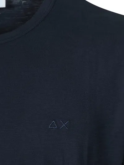 Sun 68 Logo-embroidered T-shirt In Blue
