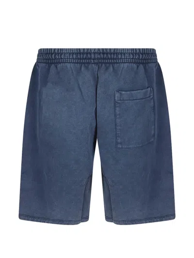 Off-white Dawstring Cotton Shorts In Blue