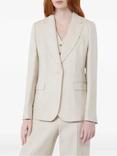 Weekend Max Mara Buttoned Blazer In Neutral