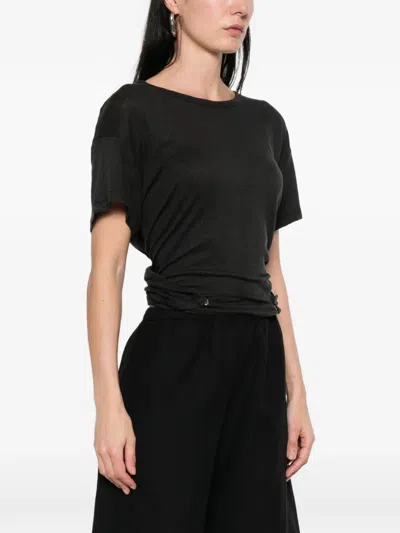 Iro Sorenza Open-back T-shirt In Black