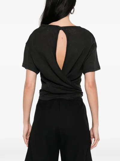 Iro Sorenza Open-back T-shirt In Black